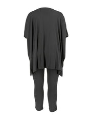 Solid Longline Tee & High Waist Legging Set Plus Size