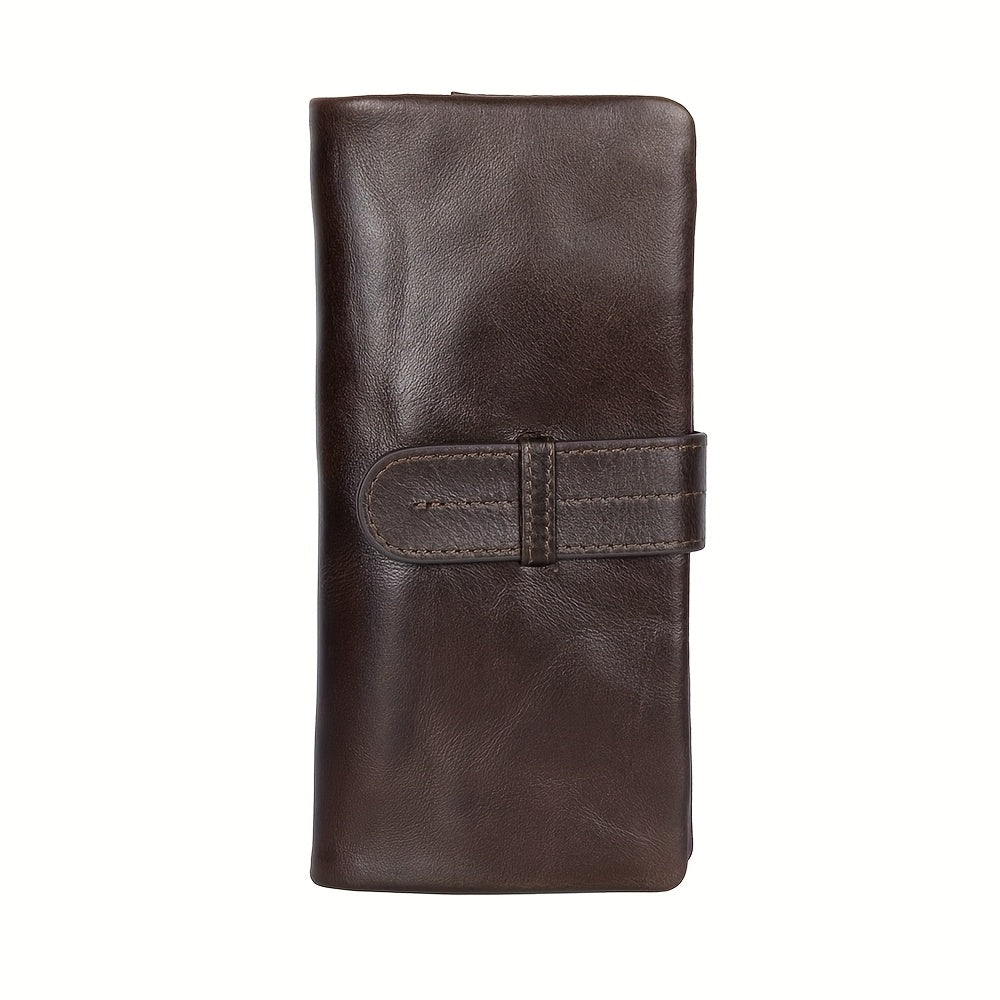 Vintage Style Leather Wallet Bi Fold with Coin Pocket Magnetic Closure