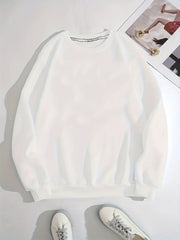 Long Sleeve Solid Crew Neck Sweatshirt