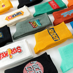 10 Pairs Letter Print Mid Tube Socks Women's Stockings
