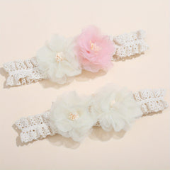 3pcs Artificial Flower Elastic Headband Hair Accessories for Baby Girls