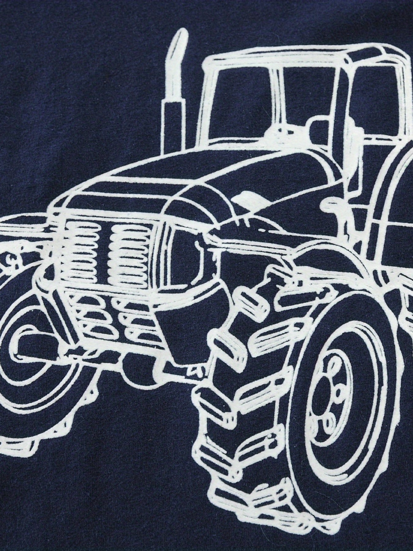 Boys Tractor Print Pajama Set Long Sleeve Top & Pants