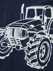 Boys Tractor Print Pajama Set Long Sleeve Top & Pants