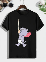 Men's Mouse Print T shirt Crew Neck Tee - Outdoor Active Comfy