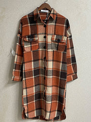 Plaid Shirt Jacket Button Up Casual Shacket for Spring & Fall