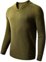 Retro Men's Shawl Collar Knitted Pullover Sweater
