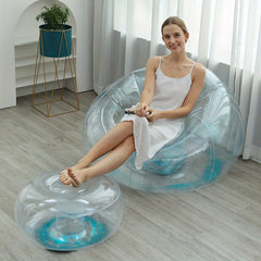 Portable Inflatable Transparent Beanbag Lounge Chair for Home Office Camping