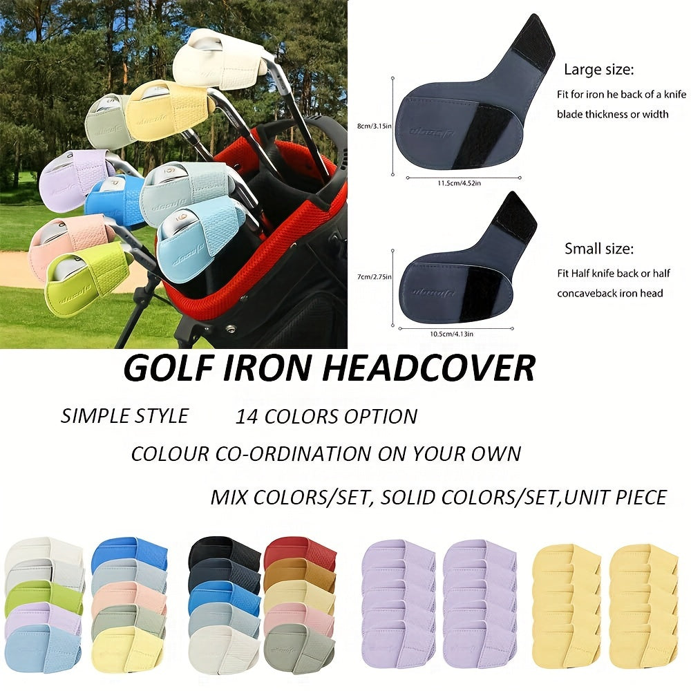 14 Colors DIY Golf Iron Cover Club Cap Double Material Protective Cover