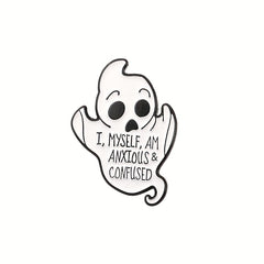 5pcs Halloween Ghost And Monster Brooches Badges For Men