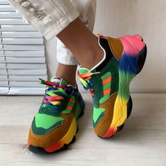 Women's Colorful Lace Up Mesh Sneakers Non Slip Sport Shoes