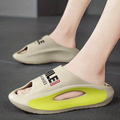Unisex Alphabet Detail Non Slip Platform Slides