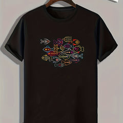 Fish Print Men's Graphic T shirt Casual Tee For Summer