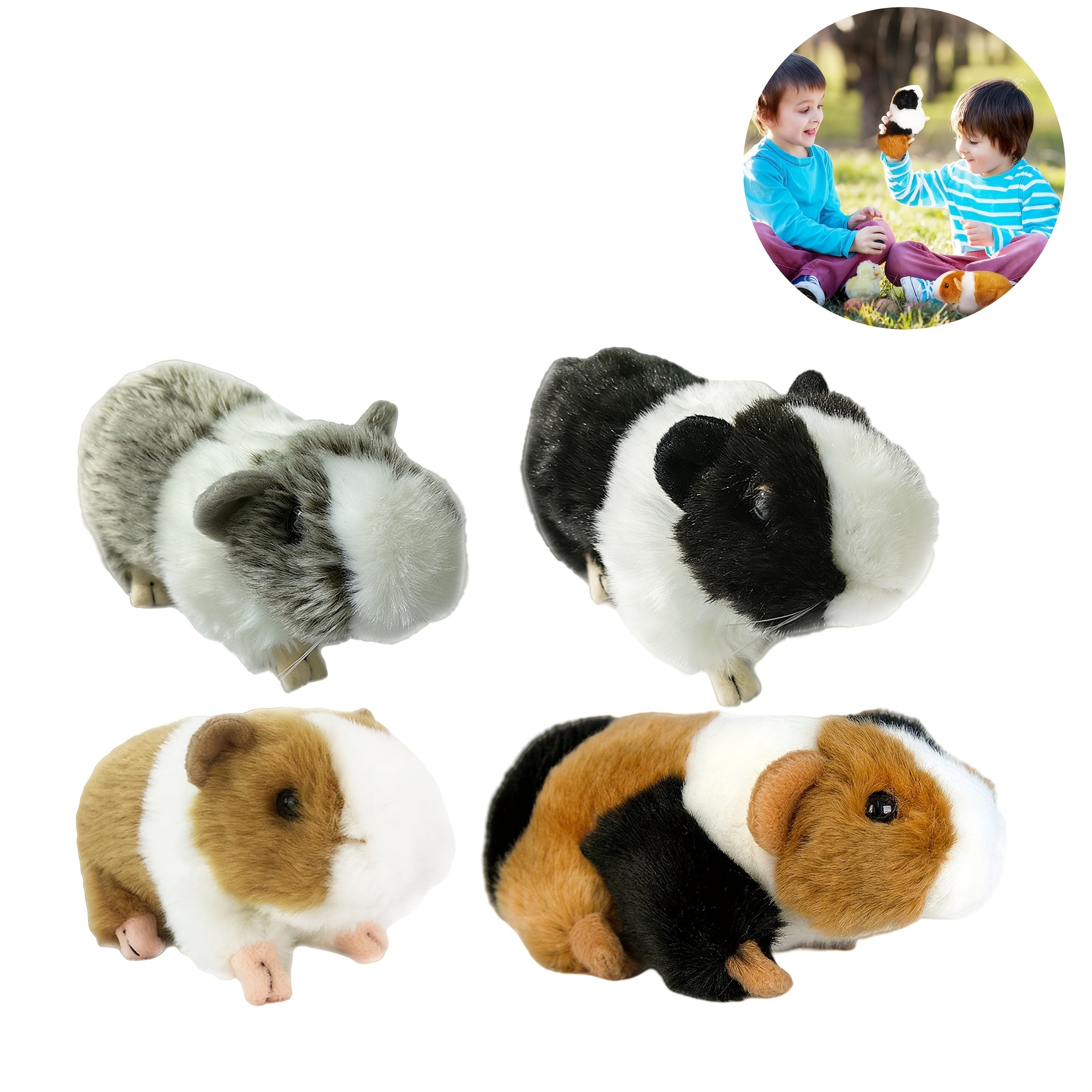 Guinea Pig Plush Toy Soft Stuffed Animal Fluffy Fur Realistic