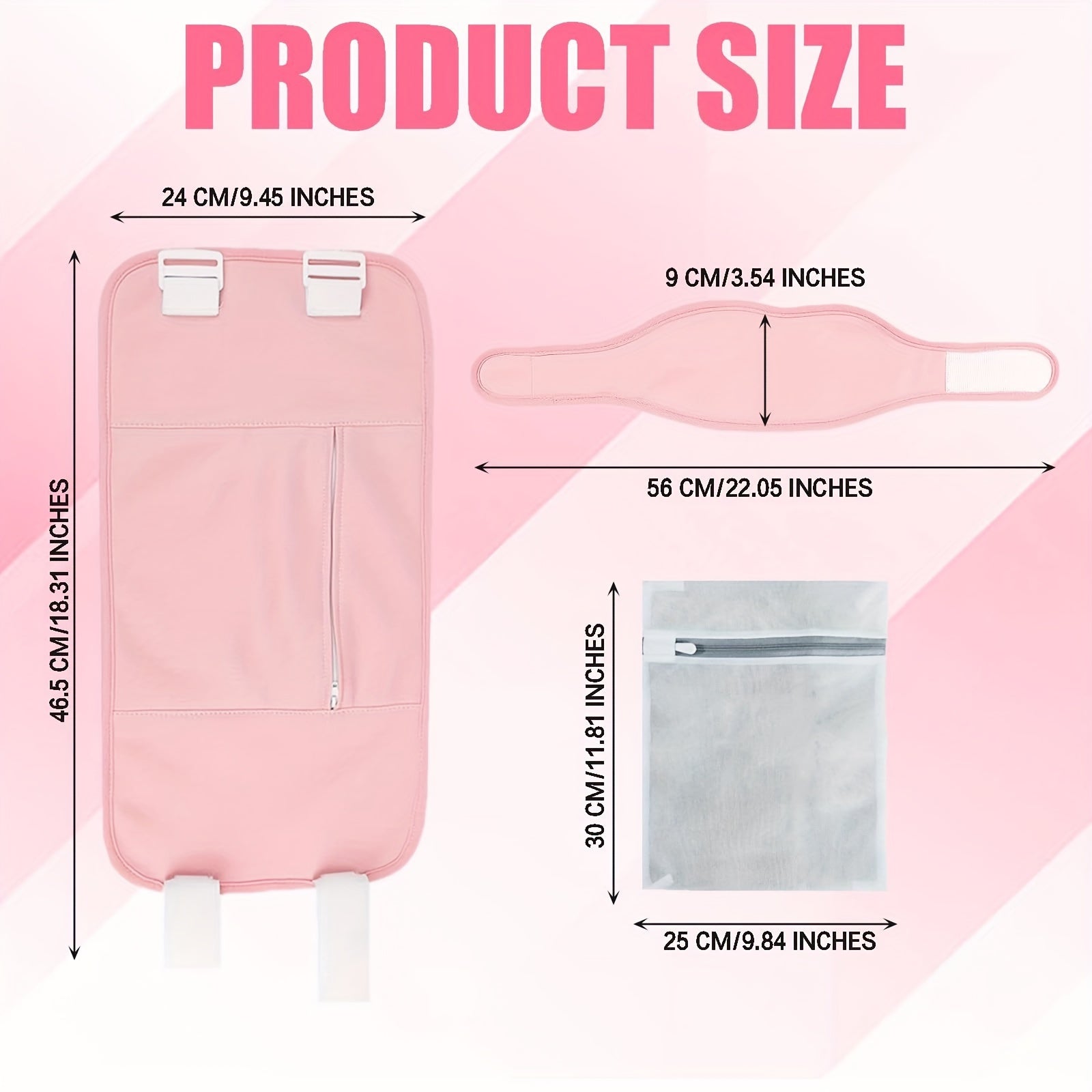 3pcs Reusable Caster Wrap Bag Kit Pink Khaki Grey