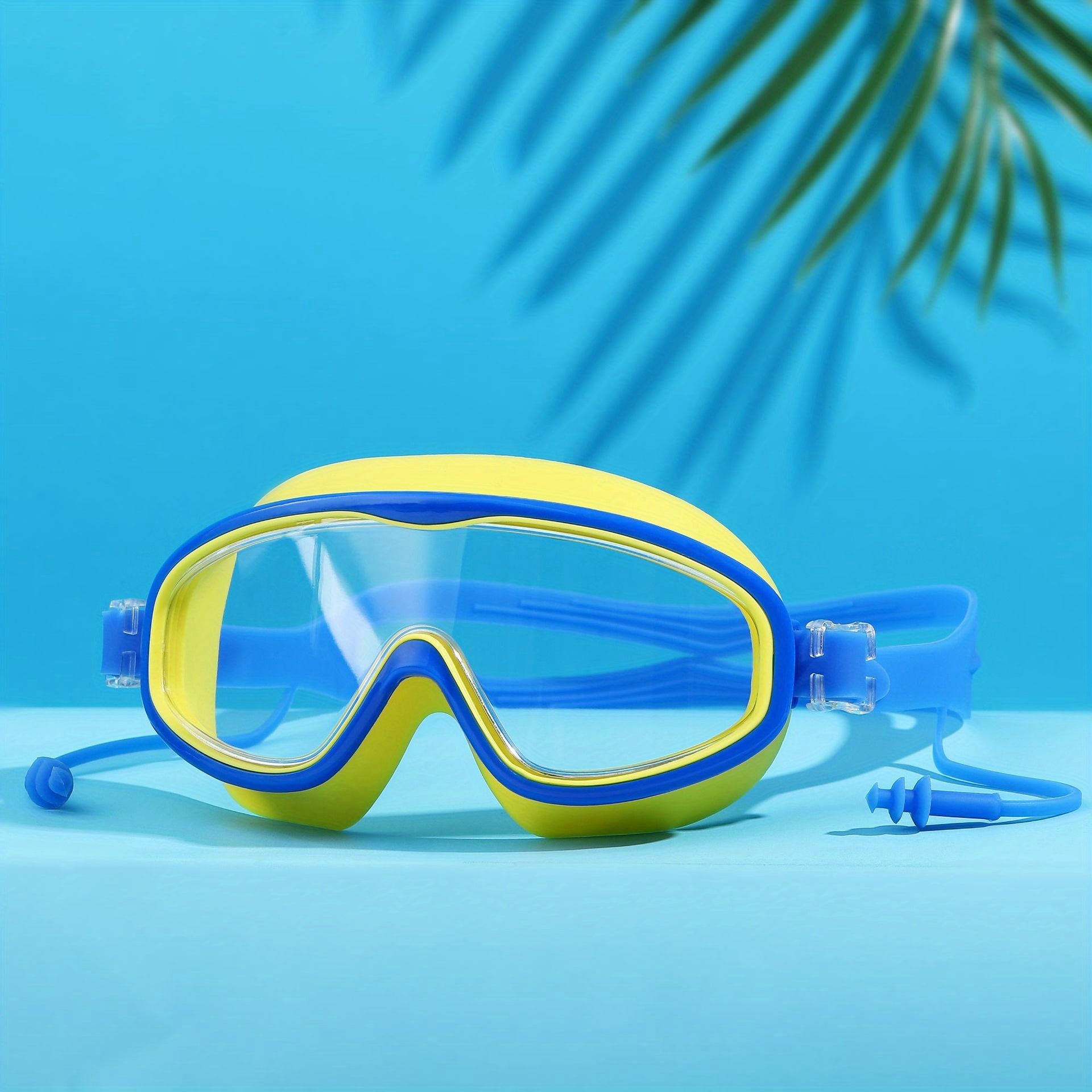 Kids Swimming Goggles with Earplugs Wide Angle Anti-Fog UV Protection