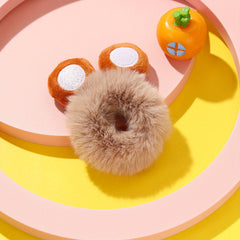 Cartoon Animal Ears Plush Hair Tie Hair Bands Ponytail Holders Scrunchies