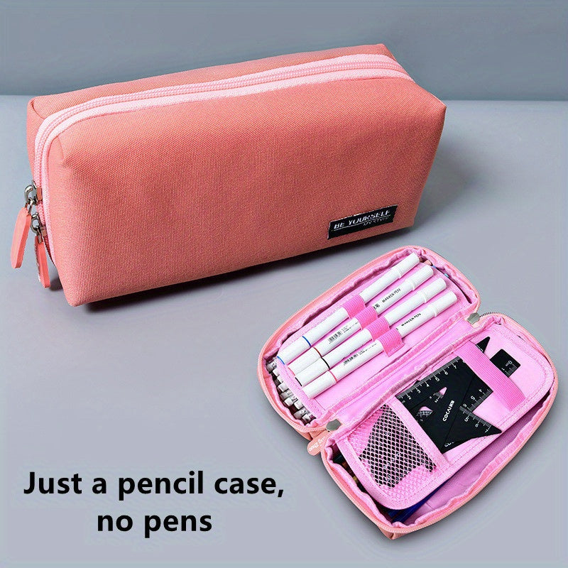 Large Capacity Canvas Pencil Bag School Supplies Storage Bag