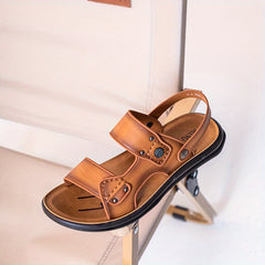 Men Non Slip Sandals Leather Quick Dry Beach Shoes
