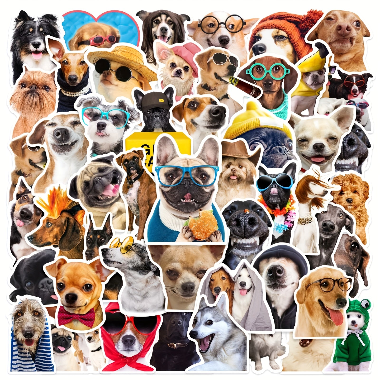 50pcs Dog Stickers Pack For Water Bottle Dog For Adults Women Teens Girls Boys