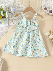 Toddler Girls Flowers Graphic Bow Cami Princess Dress