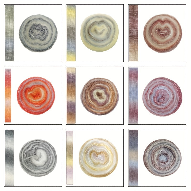 Gradient Spray Wool Thread for Scarves Hats Clothing