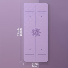 Non-slip Soft Fitness Mat for Yoga with Body Guide Line