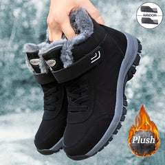 Men's Snow Boots Hook Loop Fastener Warm Fleece Plush Comfy Ankle Boots