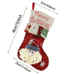 Large Felt 3D Christmas Socks Holiday Decoration Gift Bag Pendant