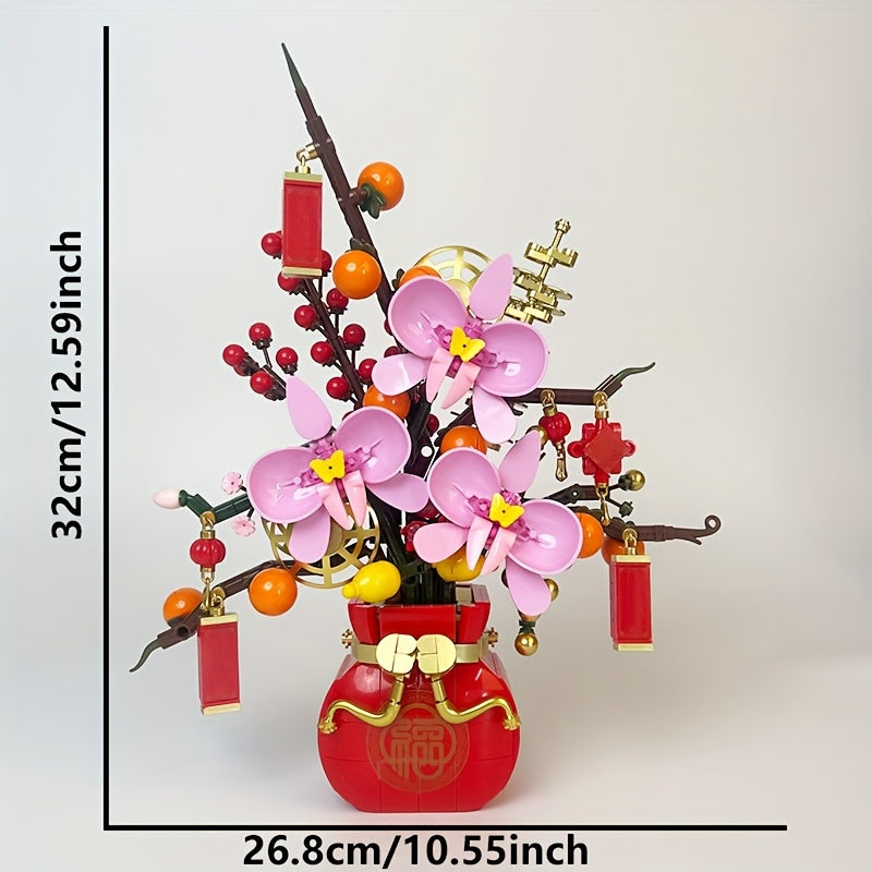 Persimmon Ruyi Eternal Flower Potted Plant DIY Toy