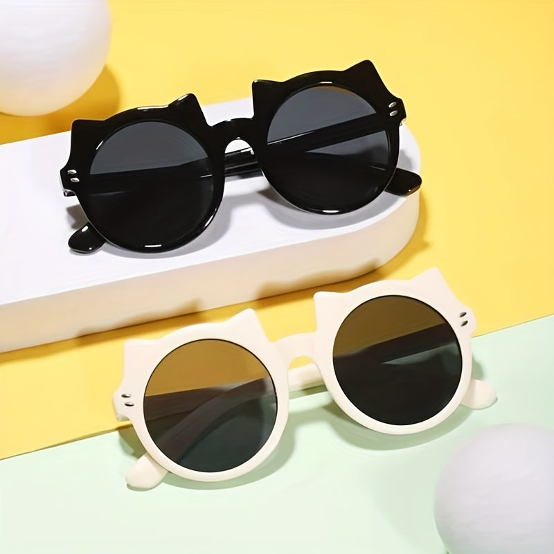 Cat Round Frame Sunglasses UV Protection Summer Beach Baby Accessory