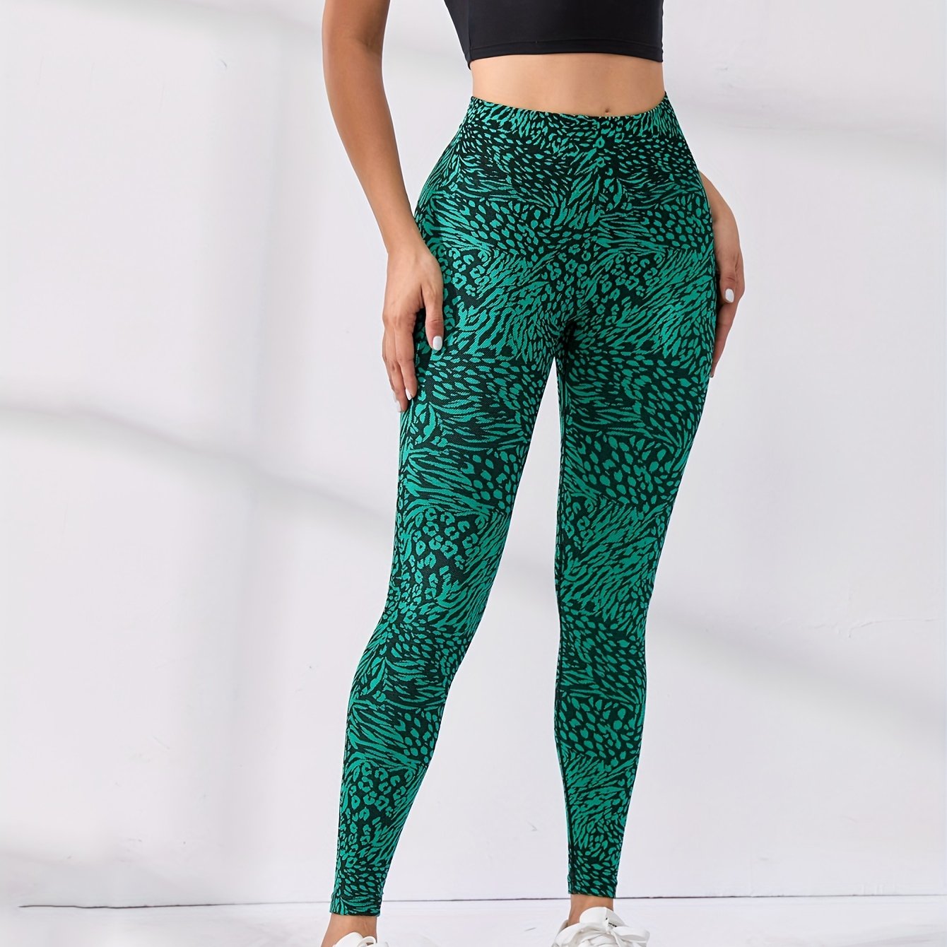 Women's Print Hip Lift Workout Leggings High Elastic Slim Fitness Pants