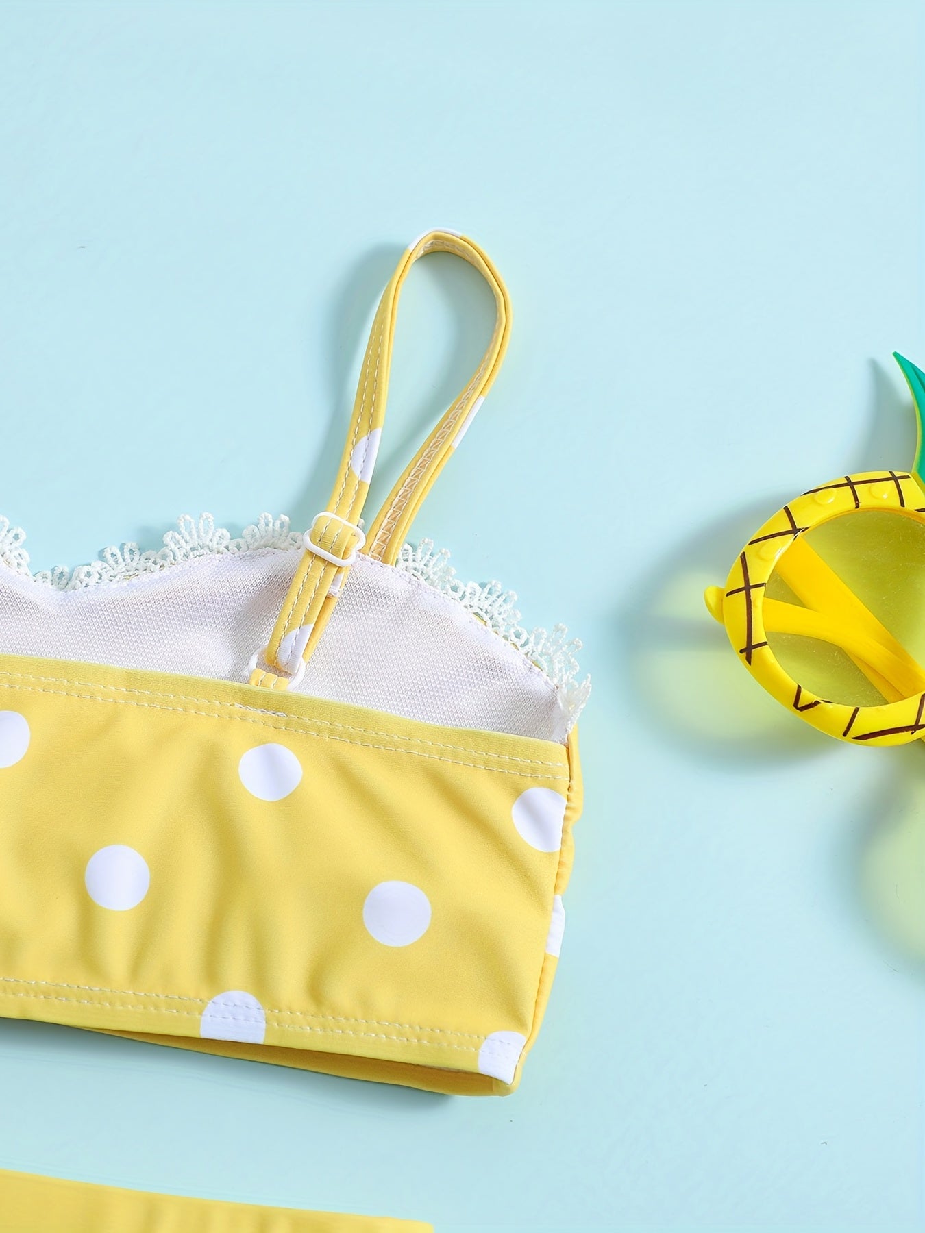 Girls' Polka Dot Bikini Tankini Swimsuit Set for Summer Beach