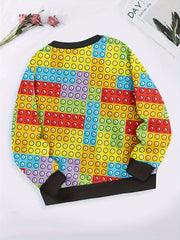 Kids Creative Pattern Sweatshirt Spring Fall Sports Gift