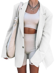 Oversized Lapel Neck Blazer Casual Long Sleeve Blazer for Women