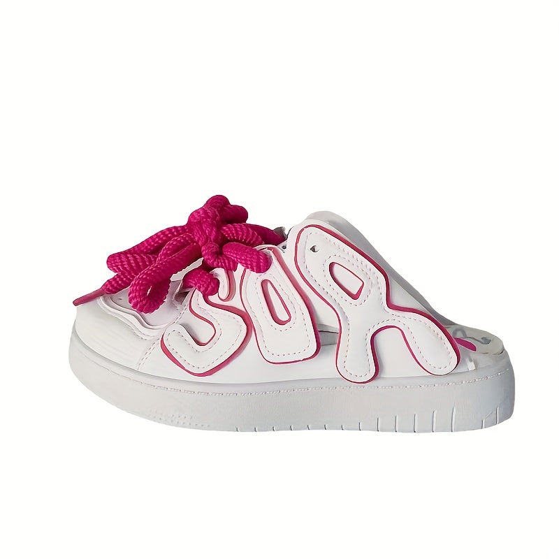Women's Lace Up Skate Shoes Thick Sole Flatform Sneakers