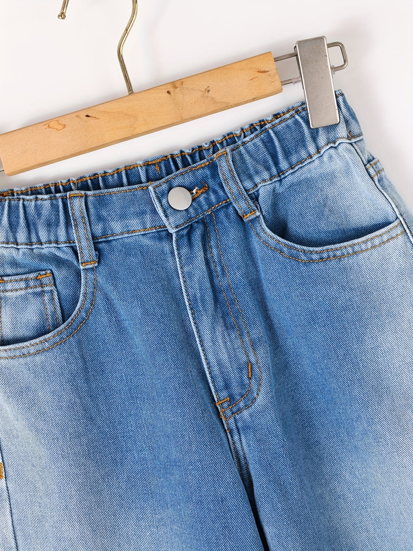 Girls Ombre High Waist Wide Leg Denim Pants