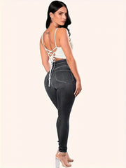 High Rise Ripped Skinny Jeans