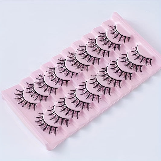 10 Pairs Comic Style False Eyelashes Spiky Pointed Thick Fairy Cosplay Makeup