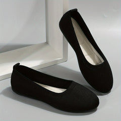Women's Knitted Almond Toe Slip-On Flats