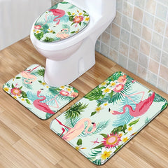 Flamingo Shower Curtain + Blanket Set, Modern Bathroom Decor