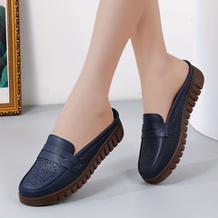 Women's Hollow Out Flat Mules Soft Sole Closed Toe Non Slip Shoes