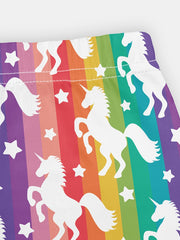 3pcs Girls Cartoon Unicorn And Butterfly Tie Dye Athletic Leggings