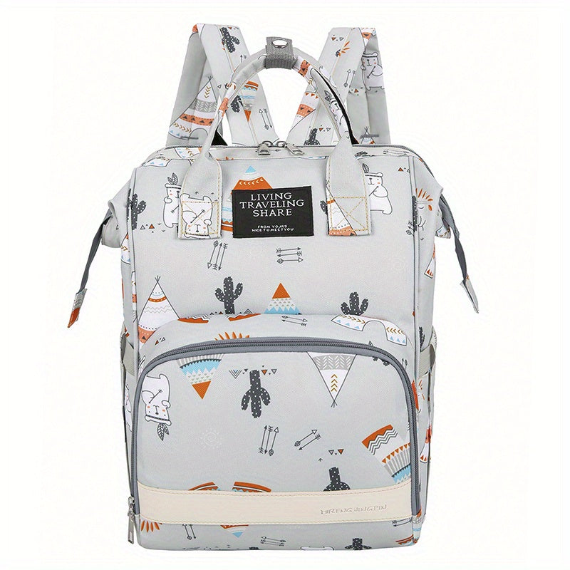 Cartoon Printed Backpack Mommy Bag Multifunction Diaper Bag