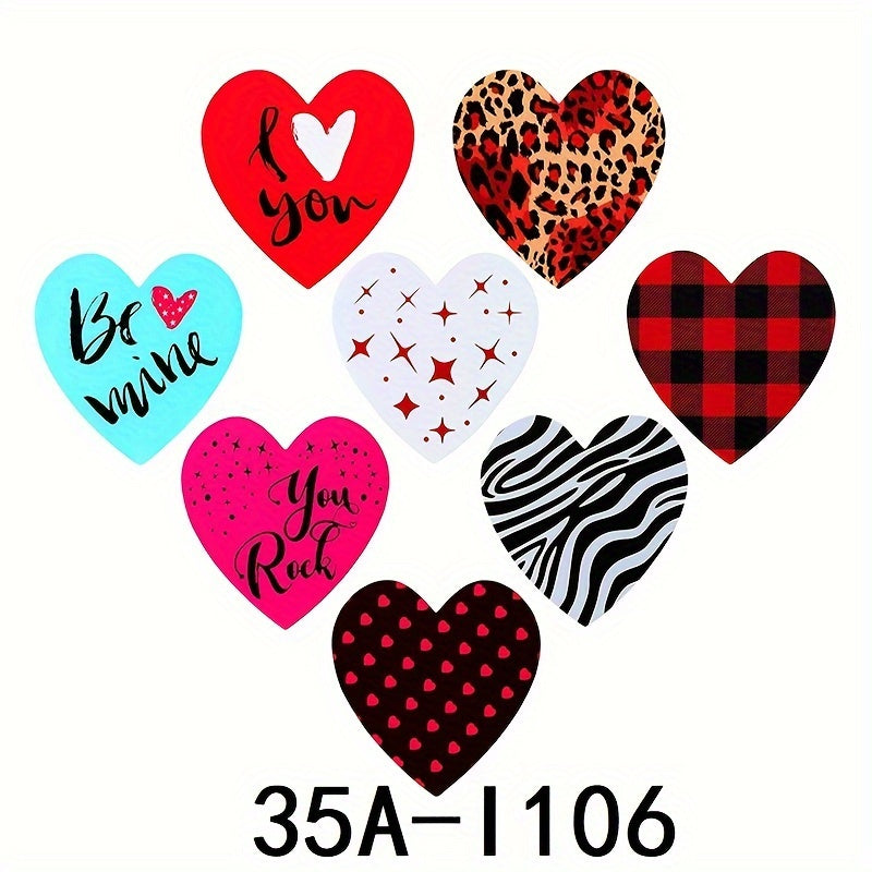 500pcs Love Stickers Roll - 8 Patterns Sealing Sticker Self-adhesive Label