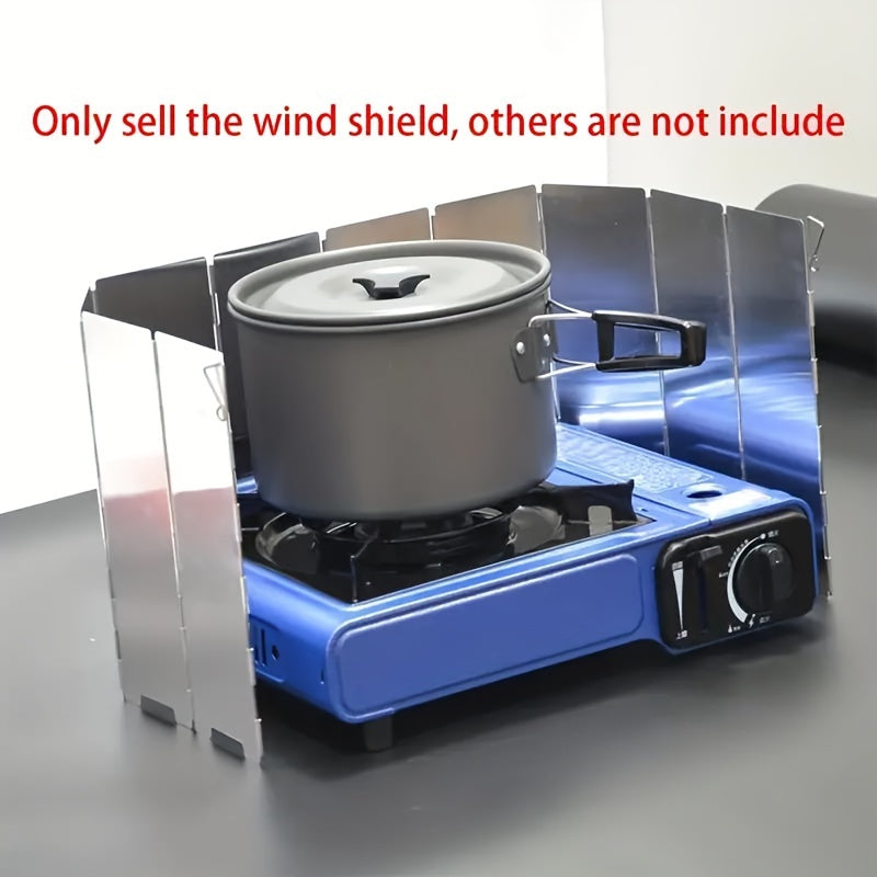 10 Plates Camping Stove Windscreen Windproof Folding Pot Windshield