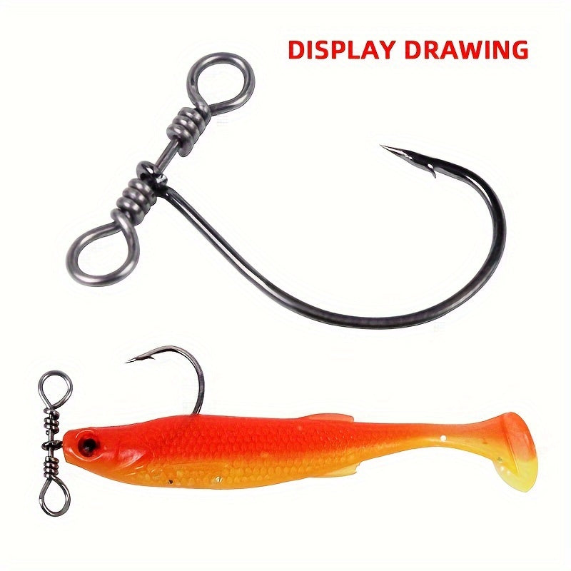 20pcs Balance Nickel Crank Hook w/ Double Eye Swivel Fishing Supplies