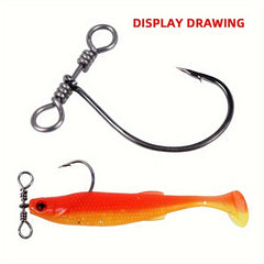 20pcs Balance Nickel Crank Hook w/ Double Eye Swivel Fishing Supplies