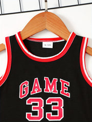 Toddler Kid Basketball Jersey Outfit Game 83 Tank Top Track Shorts Set