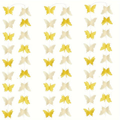 3pcs Large Yellow 3D Butterfly Pull Flower Party Decoration