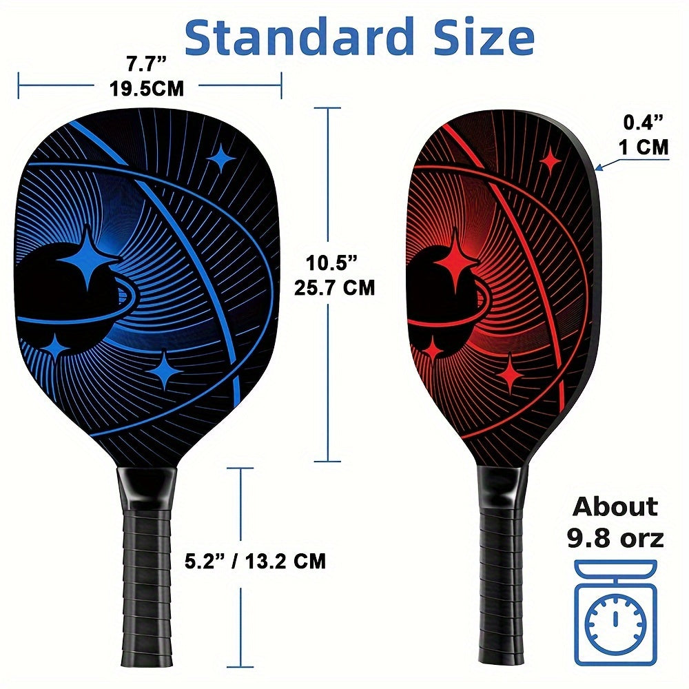 Wooden Pickleball Paddle Set with 4 Rackets, 4 Balls, Towels & Bag